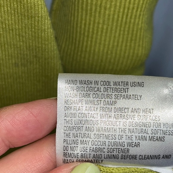 DONATED - Karen Millen (2) chartreuse (lime green/yellow) soft wool mini dress. - Picture 5 of 16